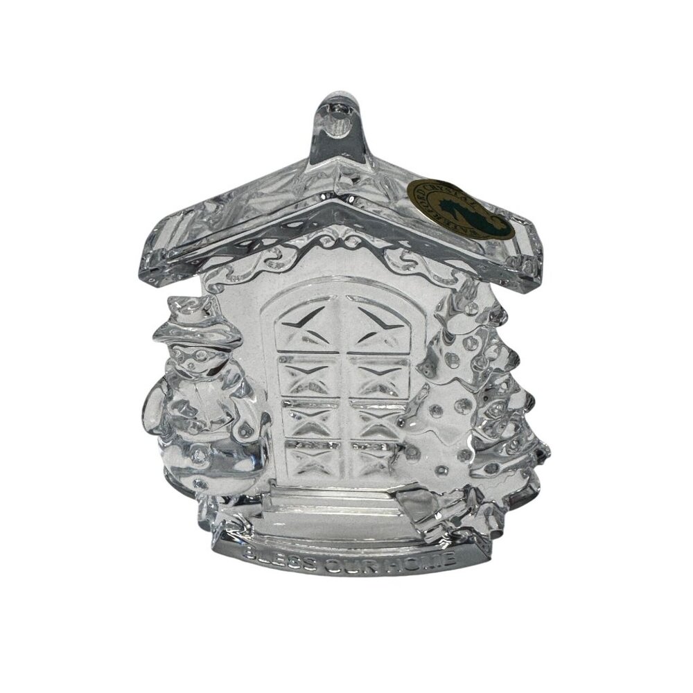 Waterford Bless Our Home Crystal Ornament Clear 4.5" Slovenia Gift Box - Picture 4 of 8